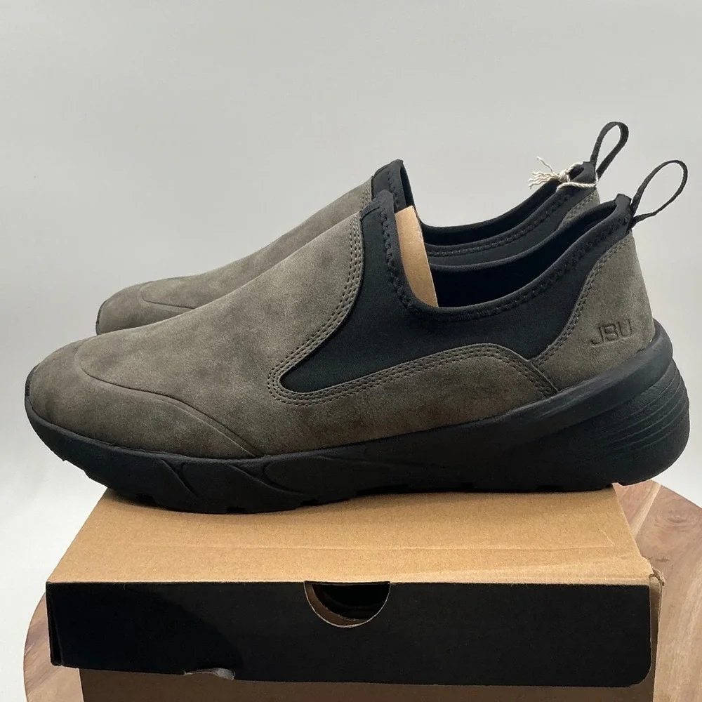 JBU Jambu Mens Grey Faux Suede Slip On Loafers Casual Comfort Shoes New